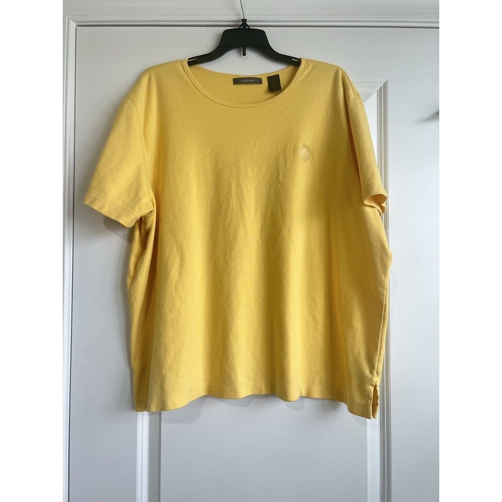 Liz Claiborne Women's Yellow Short Sleeve Top 3X